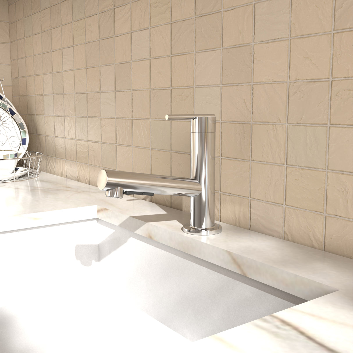 Crue Pull-Out Kitchen Mixer Polished Chrome