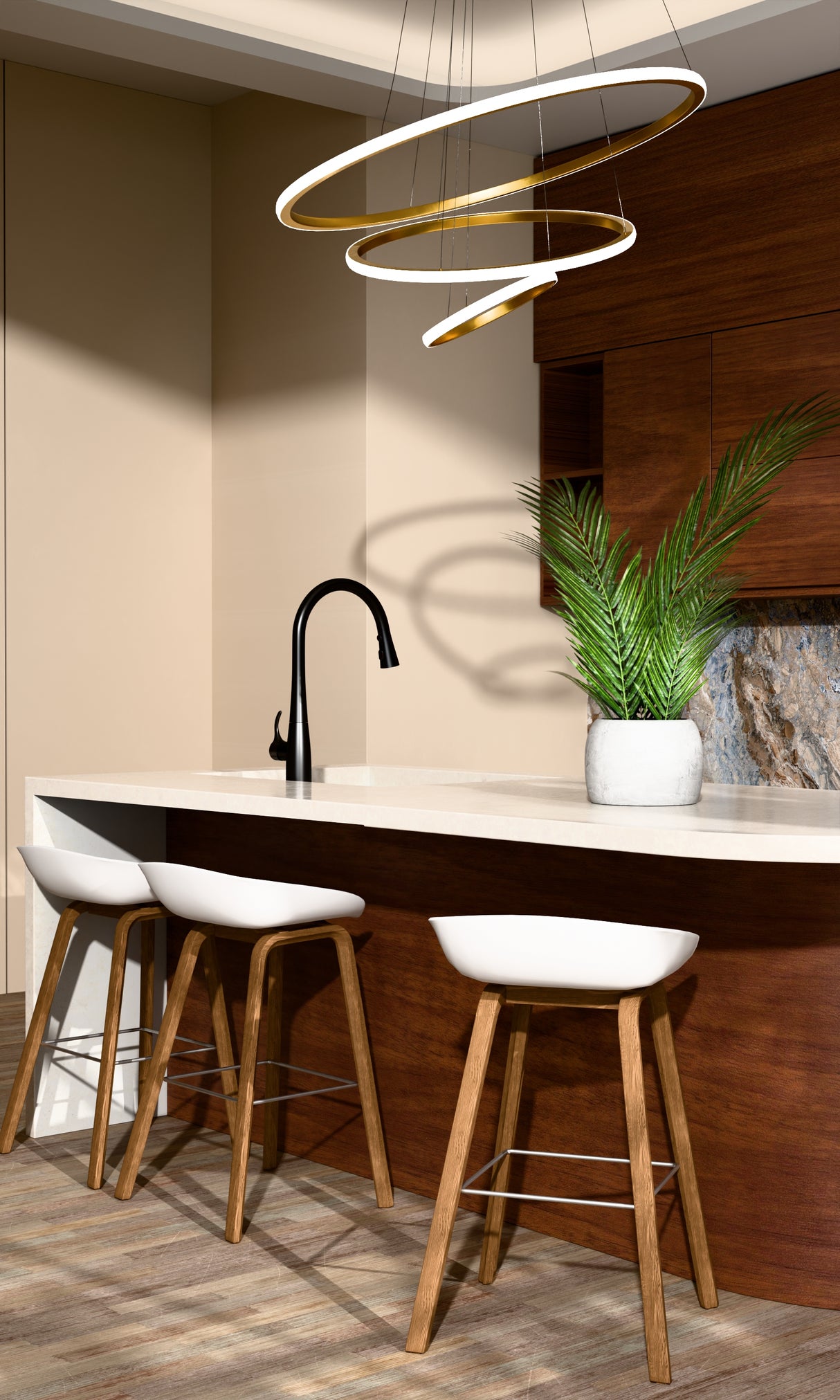 Simplice Pull Down Kitchen Mixer Matte Black 596T-4E-BL