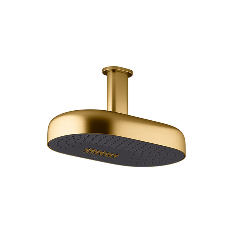 Statement Dual Function Rainhead Deep Massage Brushed Brass 26295T-E-2MB