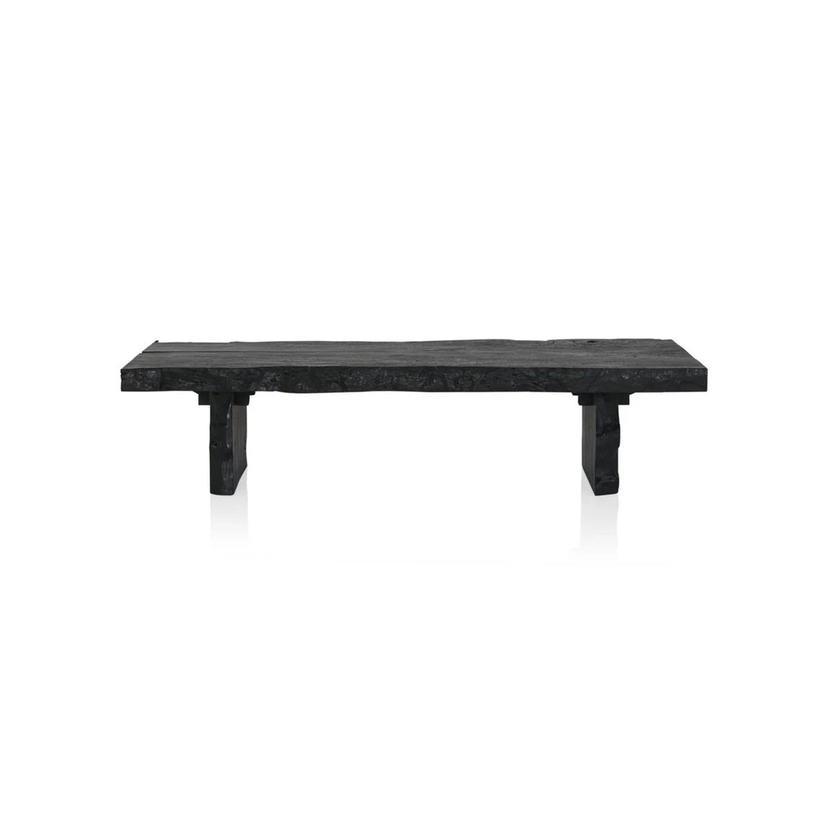 Nobu Wood Rectangular Coffee Table Sofa Center Tea Table Burnt Noir Finish