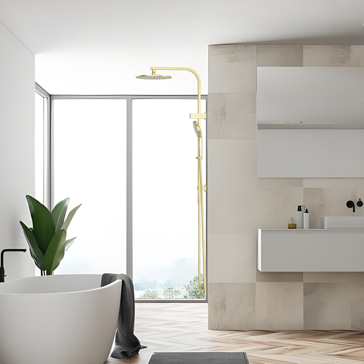 BIANCA TWIN SHOWER BRUSHED GOLD