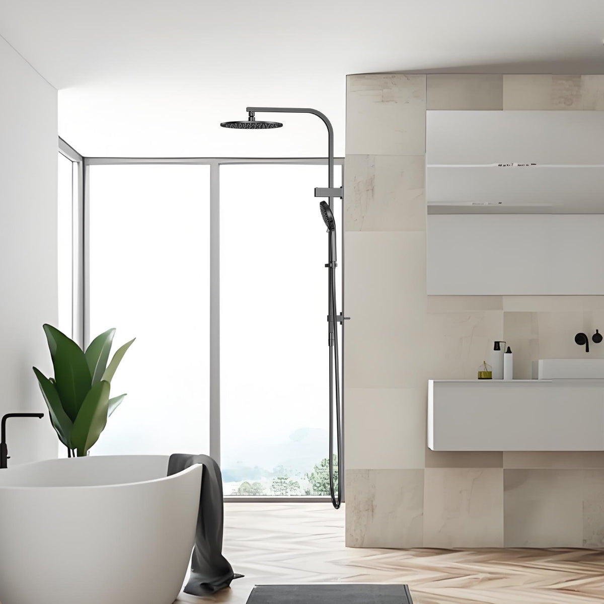 BIANCA TWIN SHOWER GUN METAL