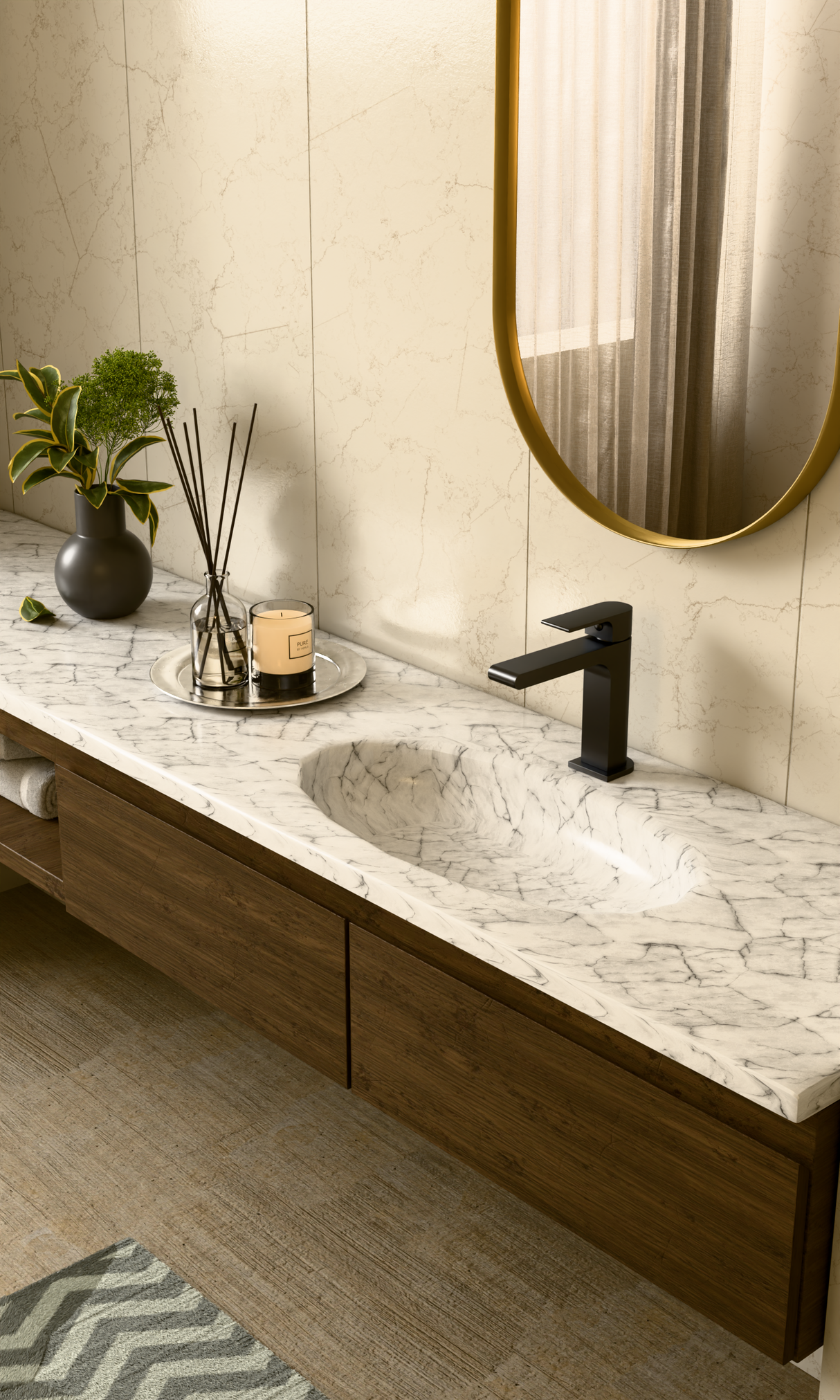 Bianca Basin Mixer Straight Spout Matte Black