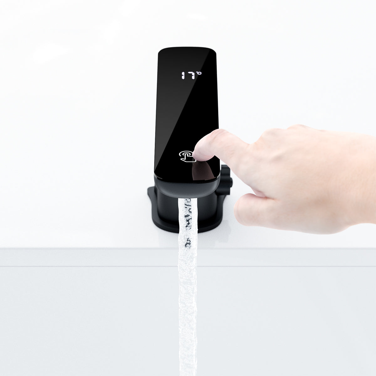 Claudia Sensor Mixer With Black Top Display Brushed Nickel