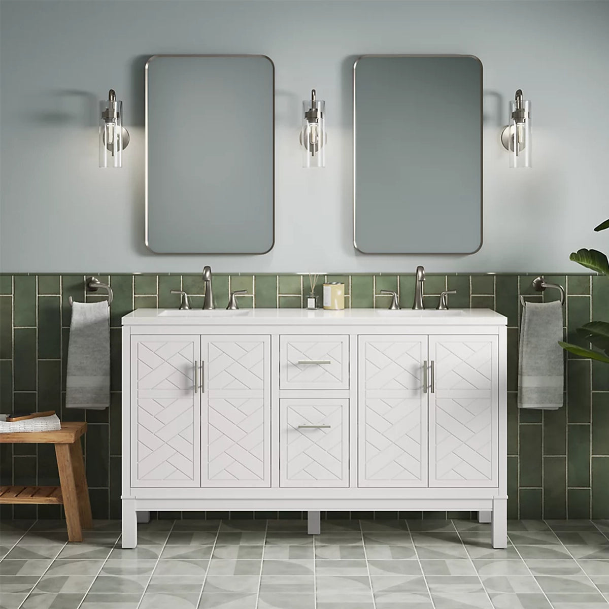 22" x 34" Rectangle Decorative Mirror Matte Black 26052-BLL