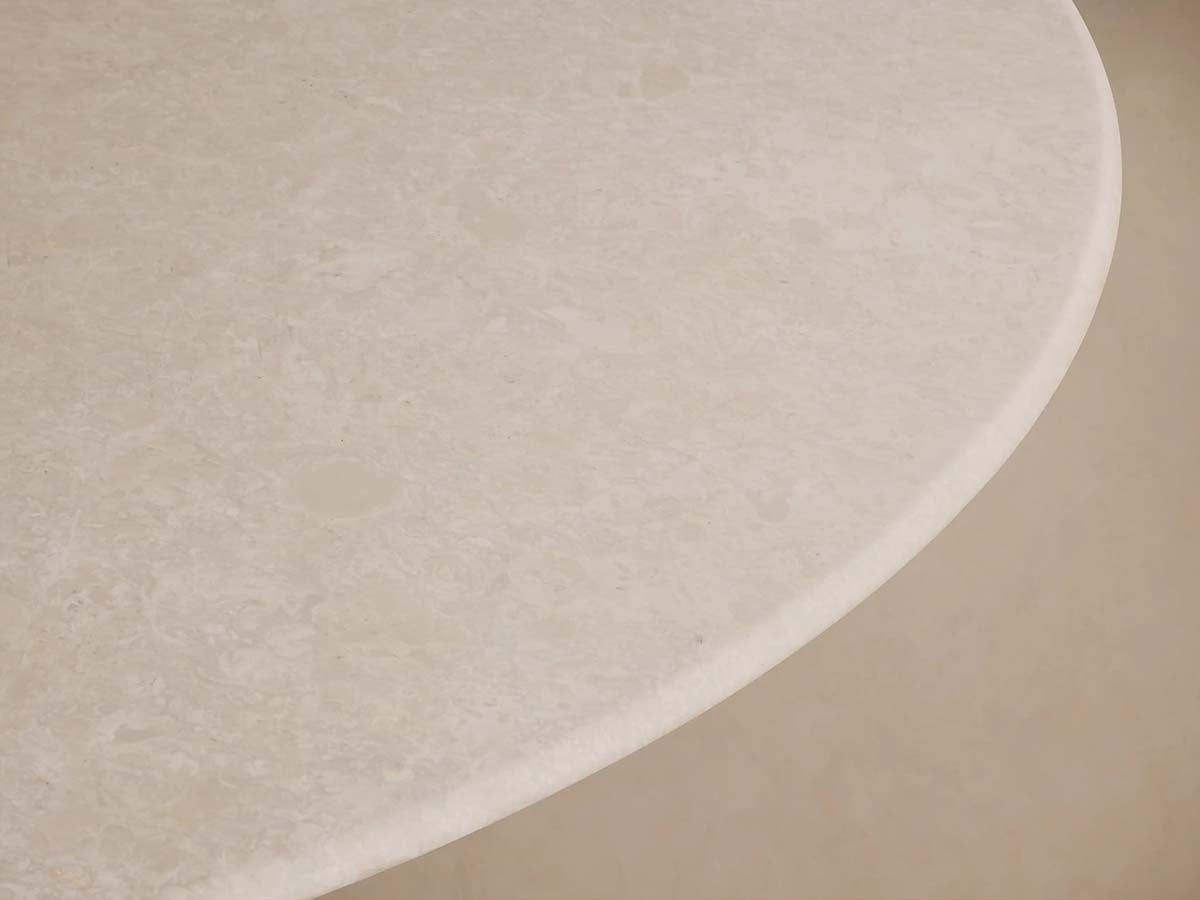 Saint Germain Carrara Marble Top Round Dining Table With Wood Rennes Base
