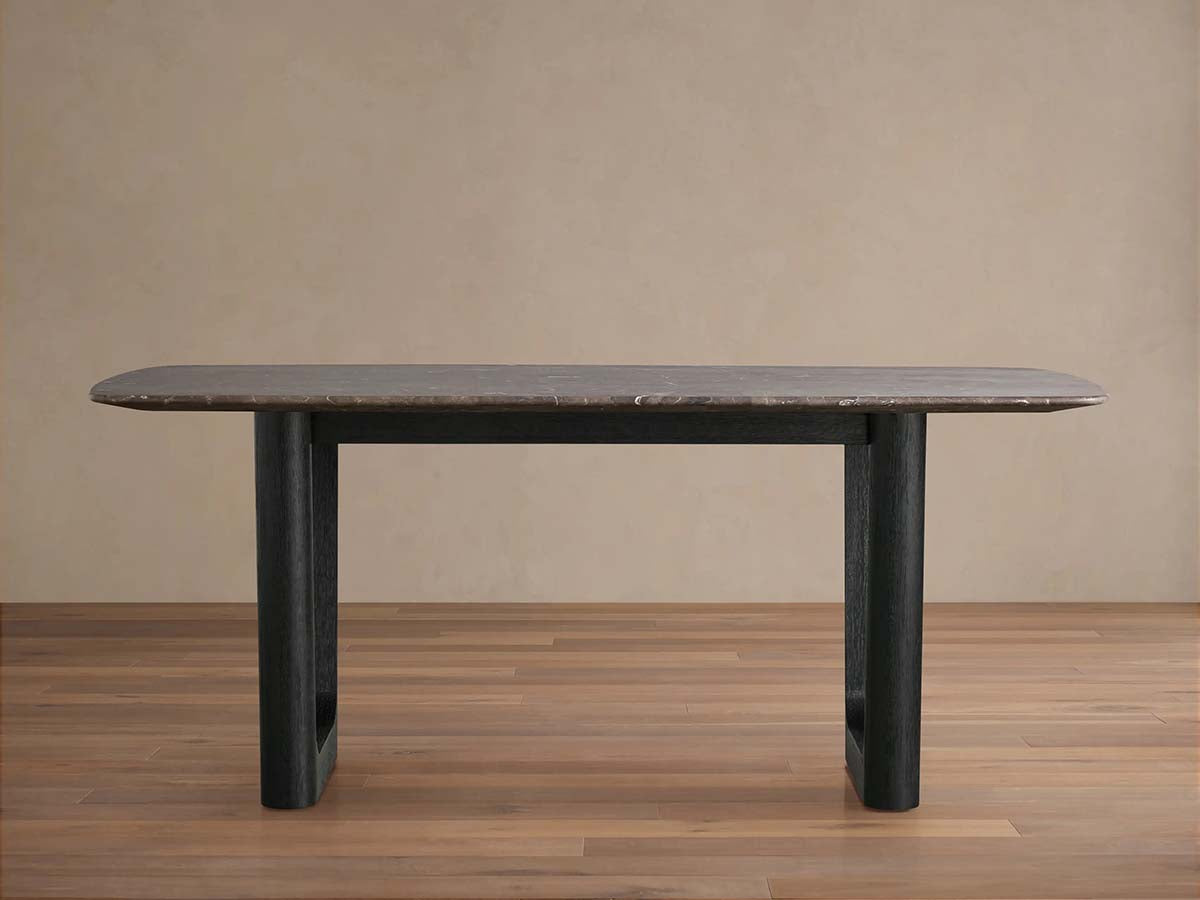 Saint Germain Marble Top Dining Table With Wood Rennes & metal Base