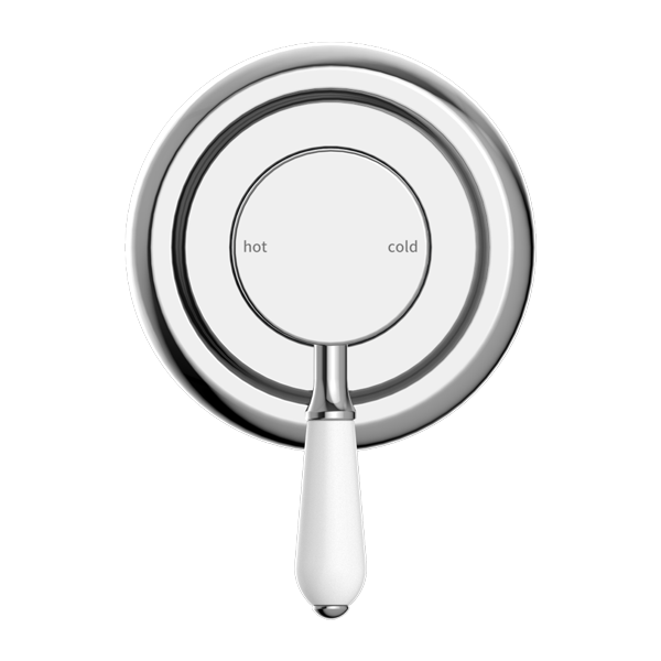 York Shower Mixer With White Porcelain Lever Chrome