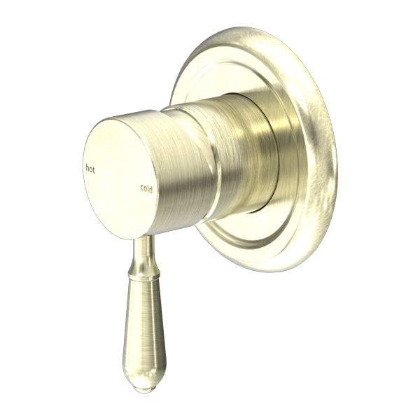 York Shower Mixer With Metal Lever Aged Brass