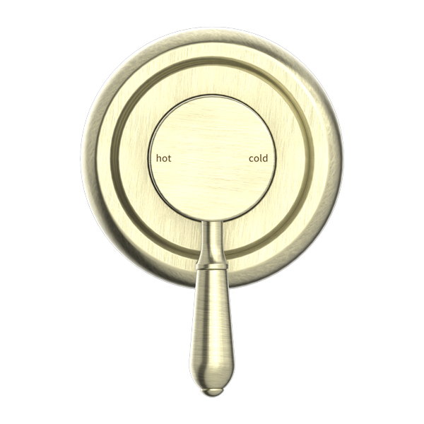 York Shower Mixer With Metal Lever Aged Brass