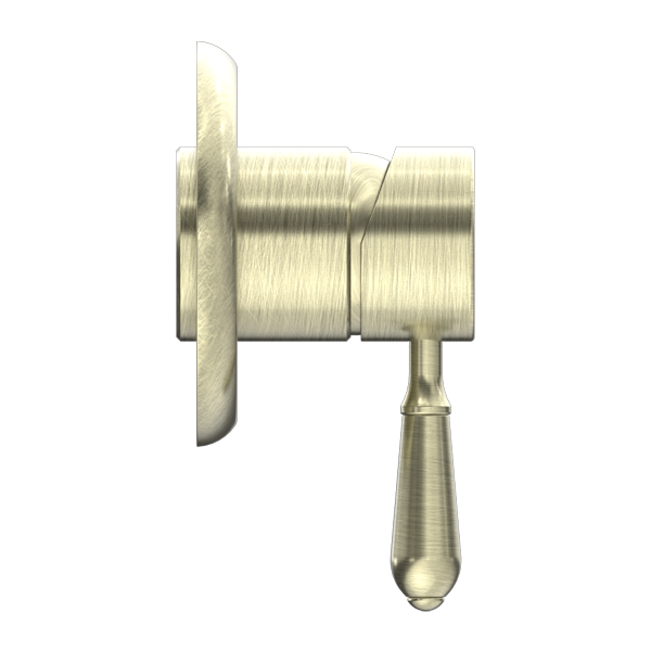 York Shower Mixer With Metal Lever Aged Brass