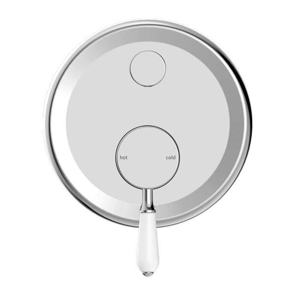 York Shower Mixer With Divertor With White Porcelain Lever Chrome