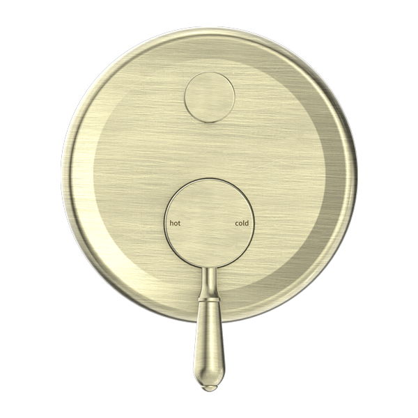 York Shower Mixer With Divertor With Metal Lever Aged Brass