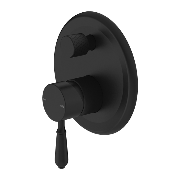 York Shower Mixer With Divertor With Metal Lever Matte Black