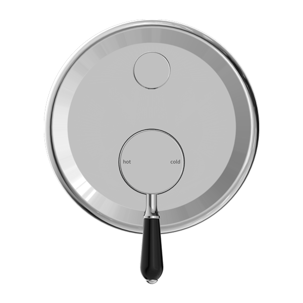 York Shower Mixer With Divertor With Black Porcelain Lever Chrome