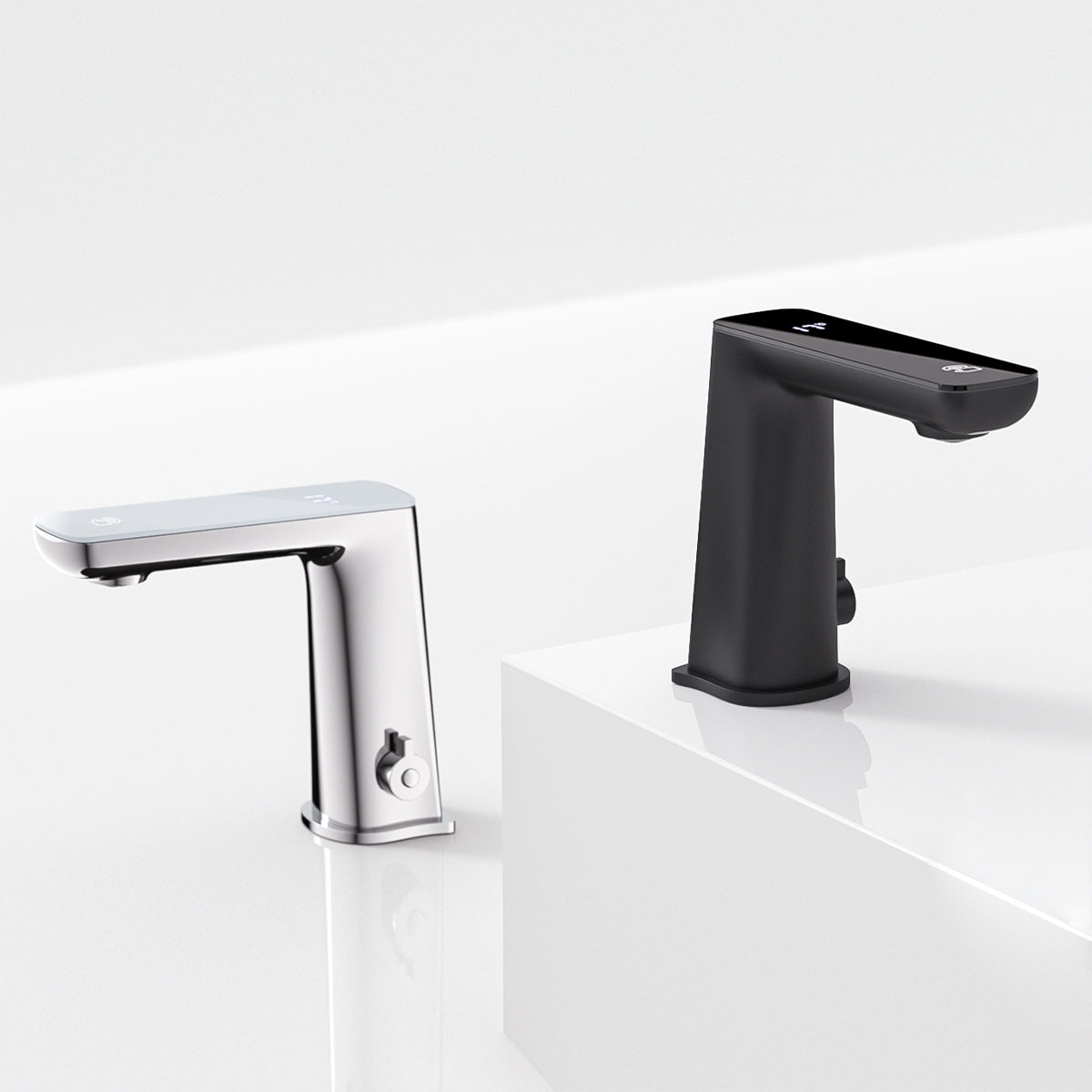 Claudia Sensor Mixer With Black Top Display Brushed Nickel
