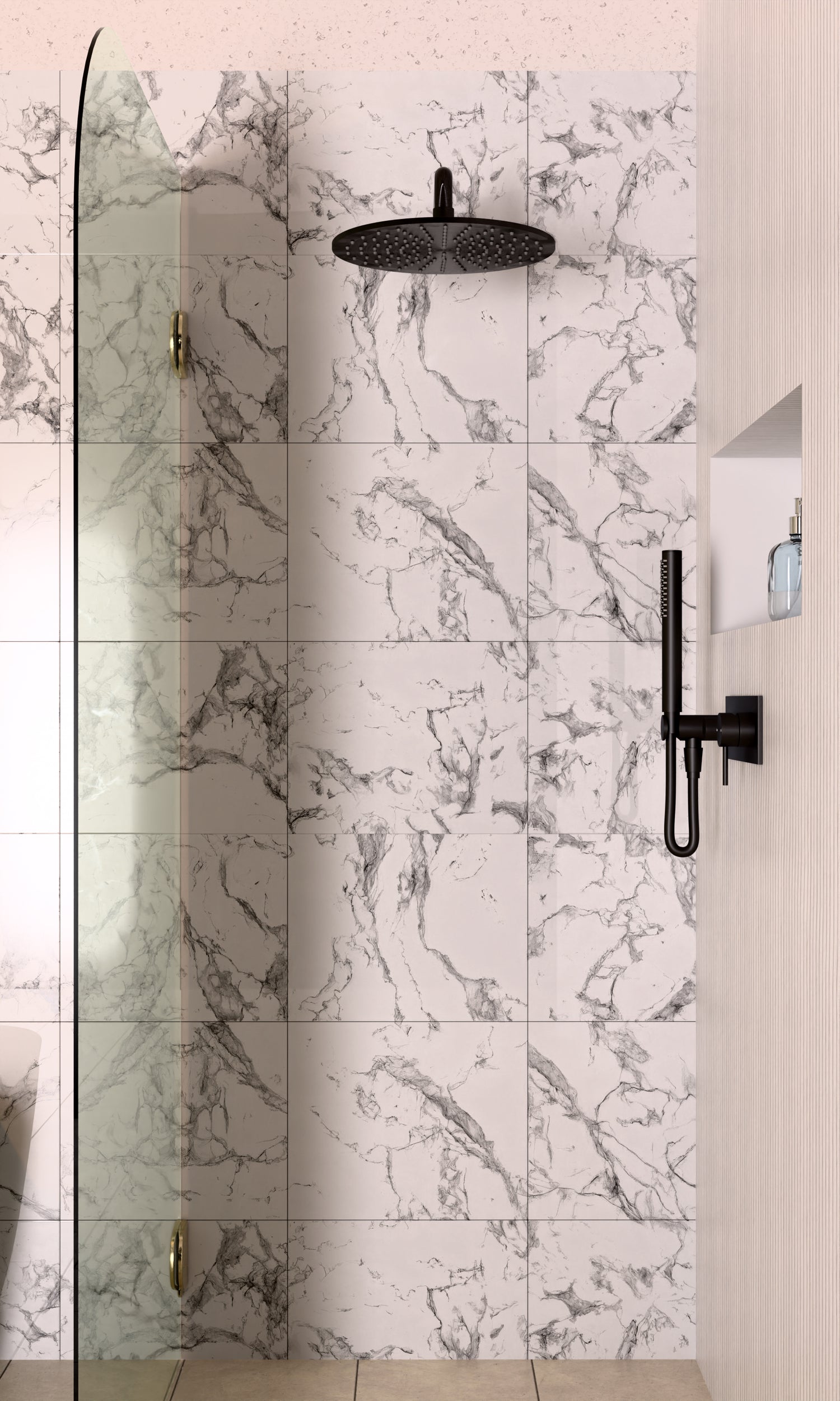 Mecca Shower Mixer With Divertor System Matte Black