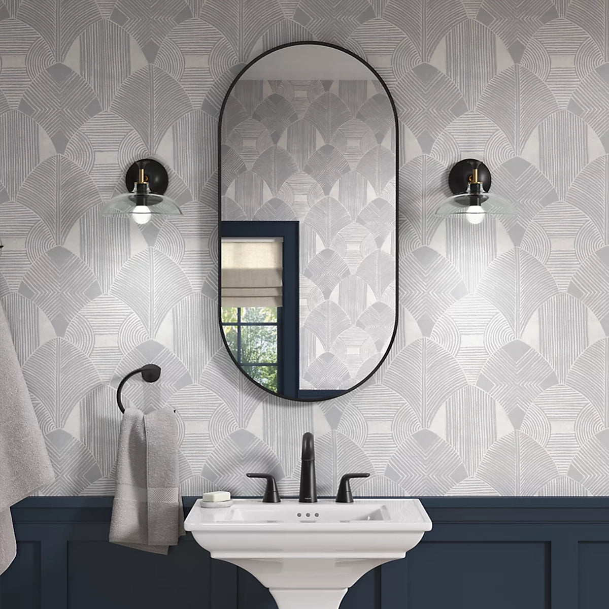 Essential 20"x 40" Capsule Decorative Mirror Brushed Nickel 26051-BNL