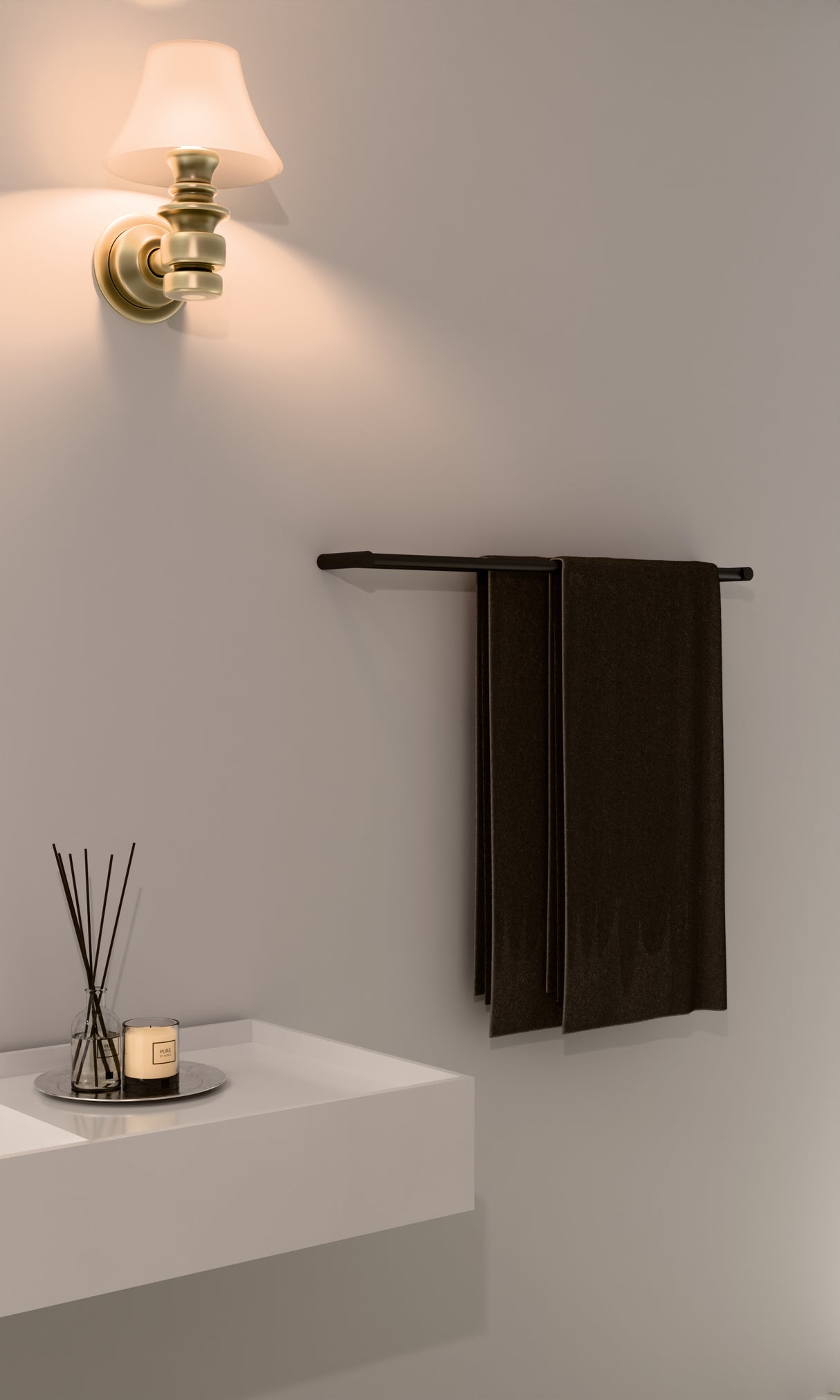 New Mecca Double Towel Rail 800mm Matte Black