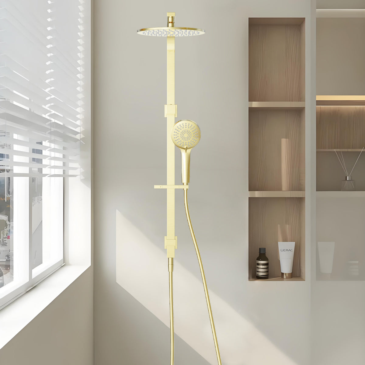 BIANCA TWIN SHOWER BRUSHED GOLD