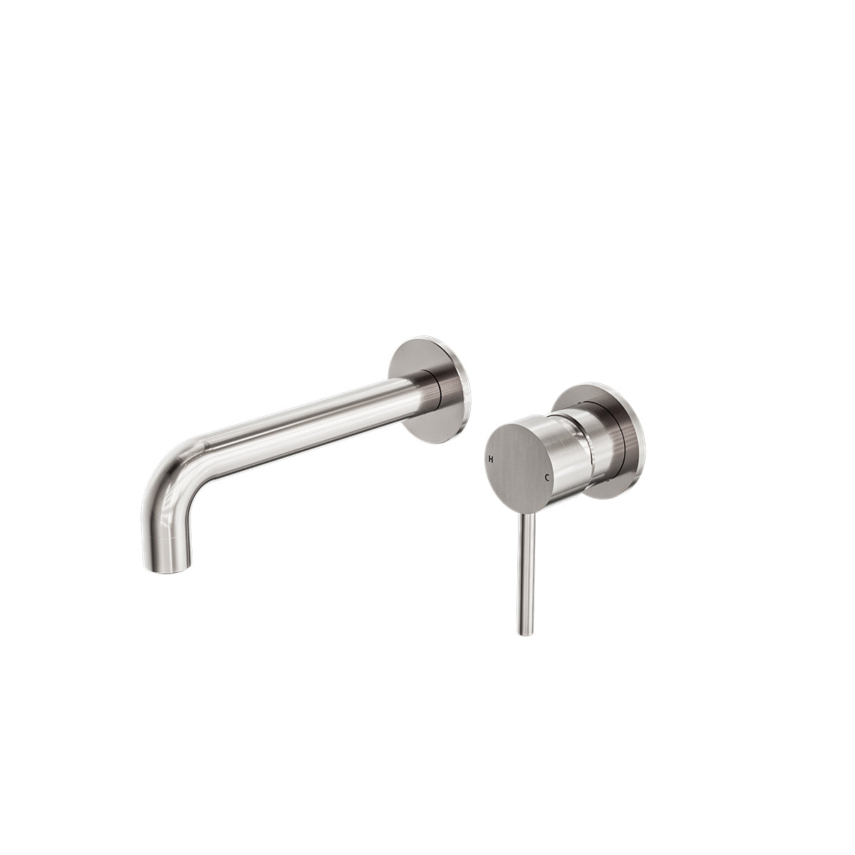 Dolce Wall Basin/Bath Mixer Separate Back Plate Brushed Nickel