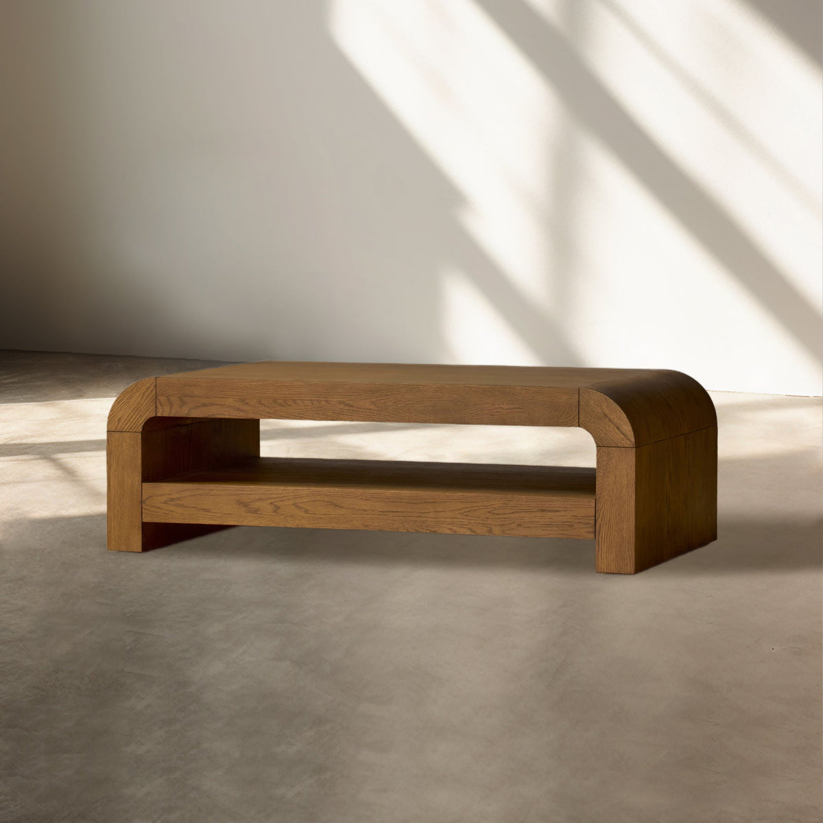 Pierre Mid-Century Modern Wood Coffee Table Sofa Center Tea Table in Oak Veneer