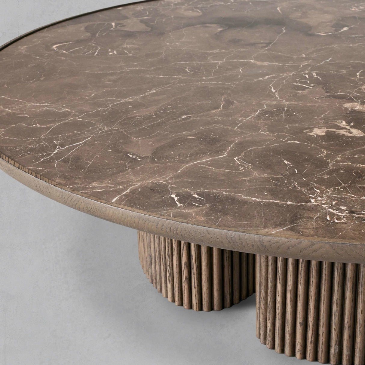 Aster Wood Round Coffee Table Contemporary Sofa Center Tea Table