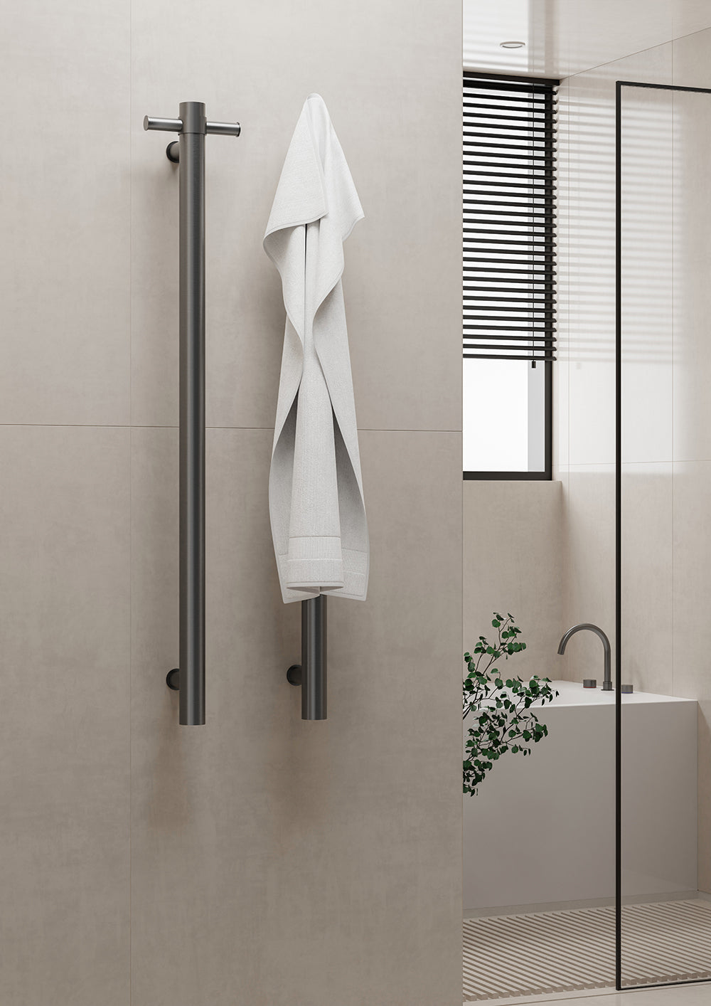 Heated Vertical Towel Rail Graphite