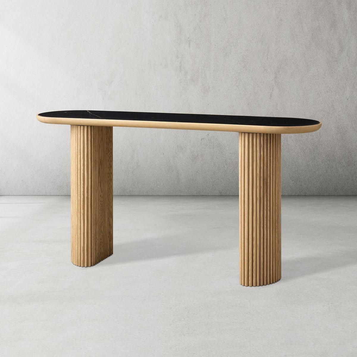 Aster Solid Oak Entryway Console Table Modern Hallway Entrance table