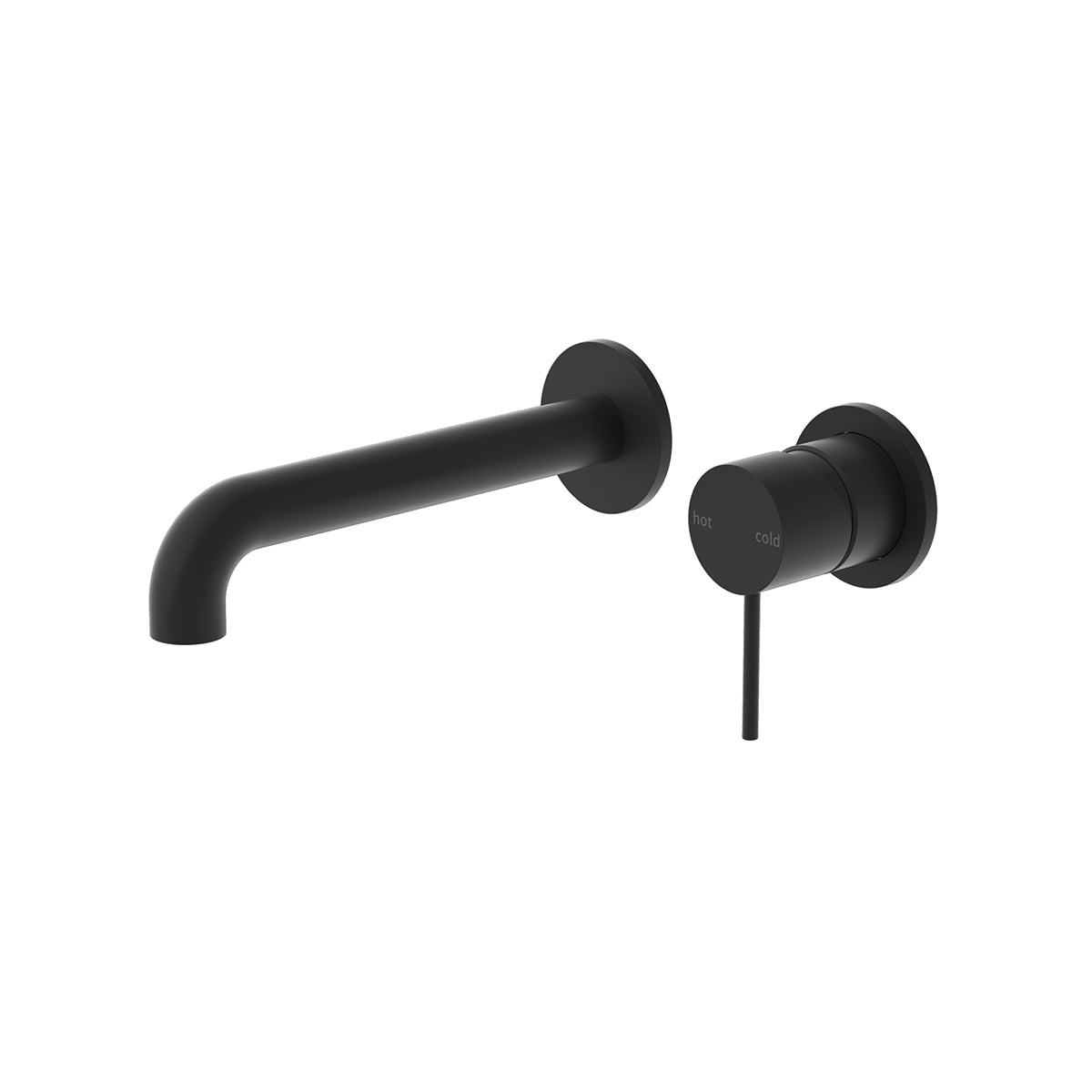 Mecca Wall Basin Mixer Separate Back Plate 185mm Spout Matte Black