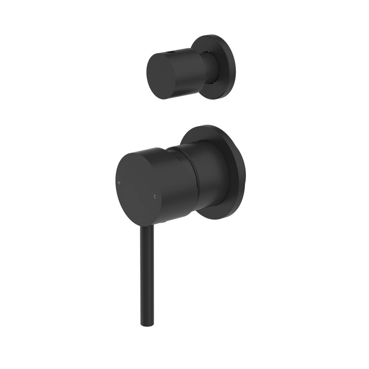 Dolce Shower Mixer With Divertor Separate Back Plate Matte Black