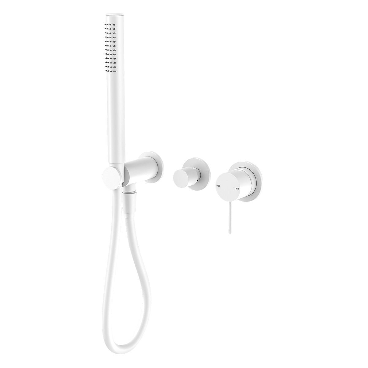 Mecca Shower Mixer With Divertor System Seperate Back Plate Matte White