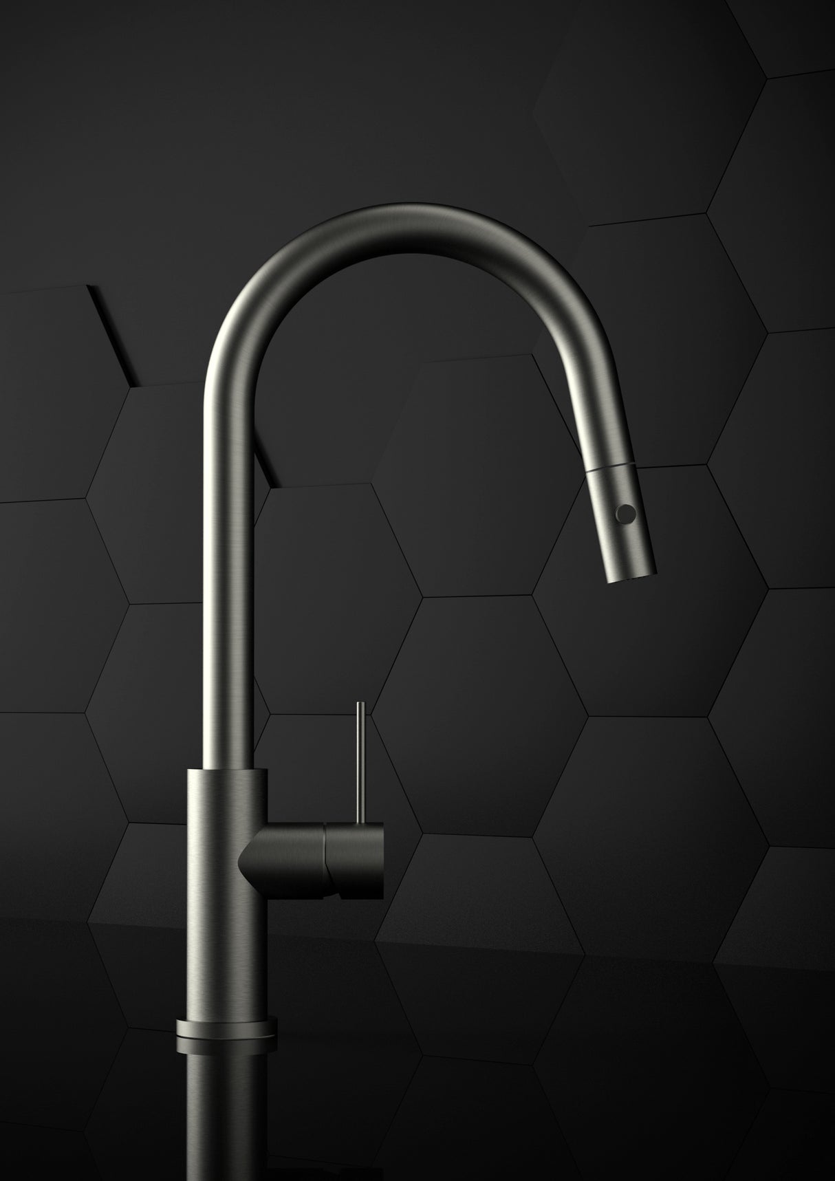 Pearl Pull Out Sink Mixer With Vegie Spray Function Gun Metal