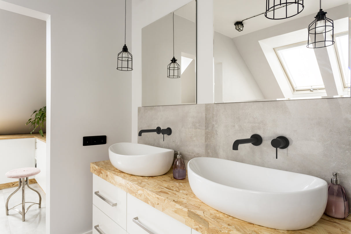 MECCA BASIN/BATH SPOUT ONLY 230MM MATTE BLACK