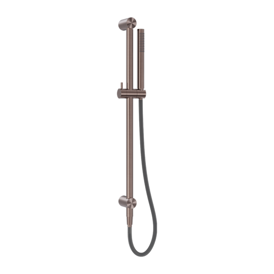 Zen Ss316l Shower Rail With Outdoor Shower Hose Brushed Bronze