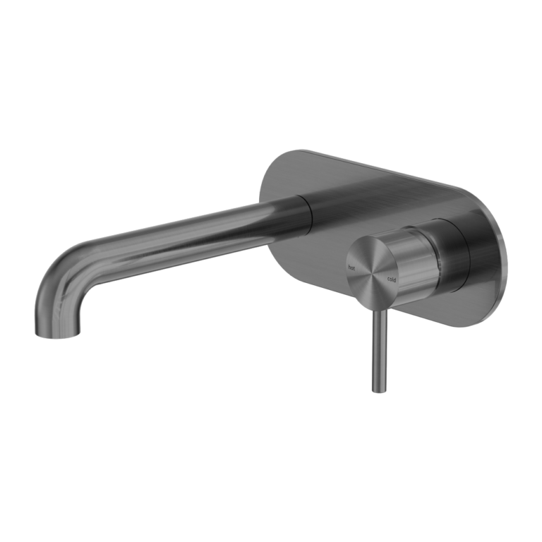 Zen Ss316l Wall Basin/Bath Mixer 230mm Spout Graphite