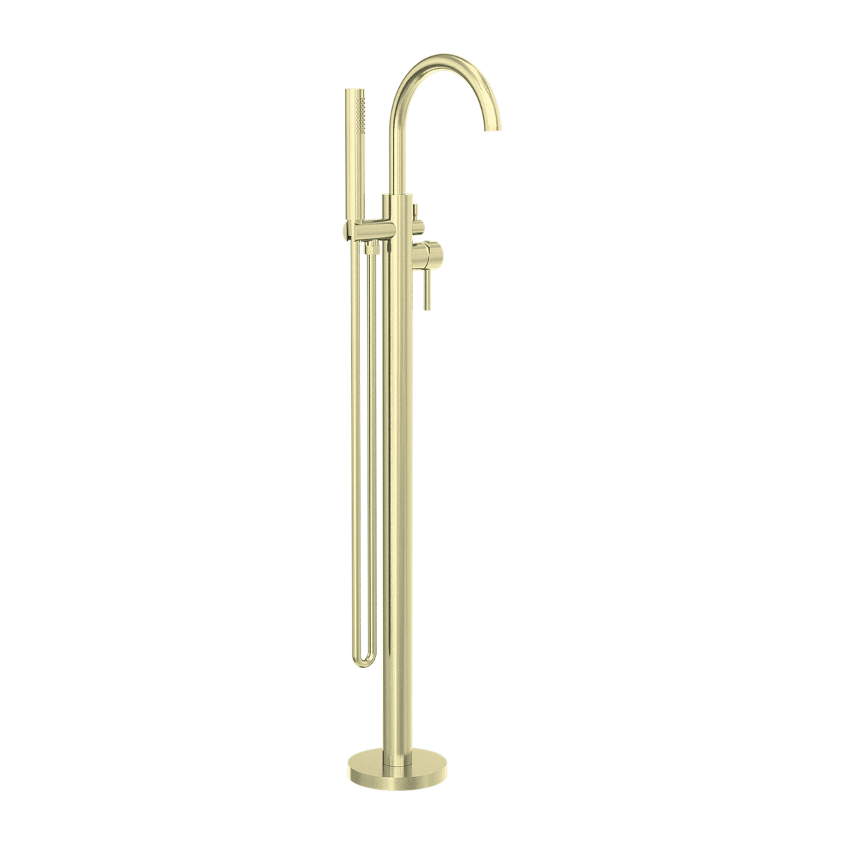Mecca Round Free standing Mixer With Hand Shower Brushed Gold