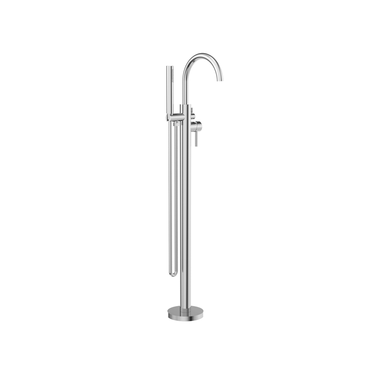 Mecca Round Freestanding Mixer With Hand Shower Chrome