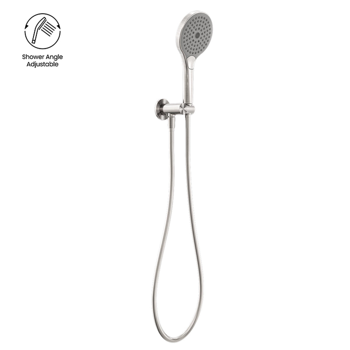 MECCA SHOWER ON BRACKET WITH AIR SHOWER II BRUSHED NICKEL