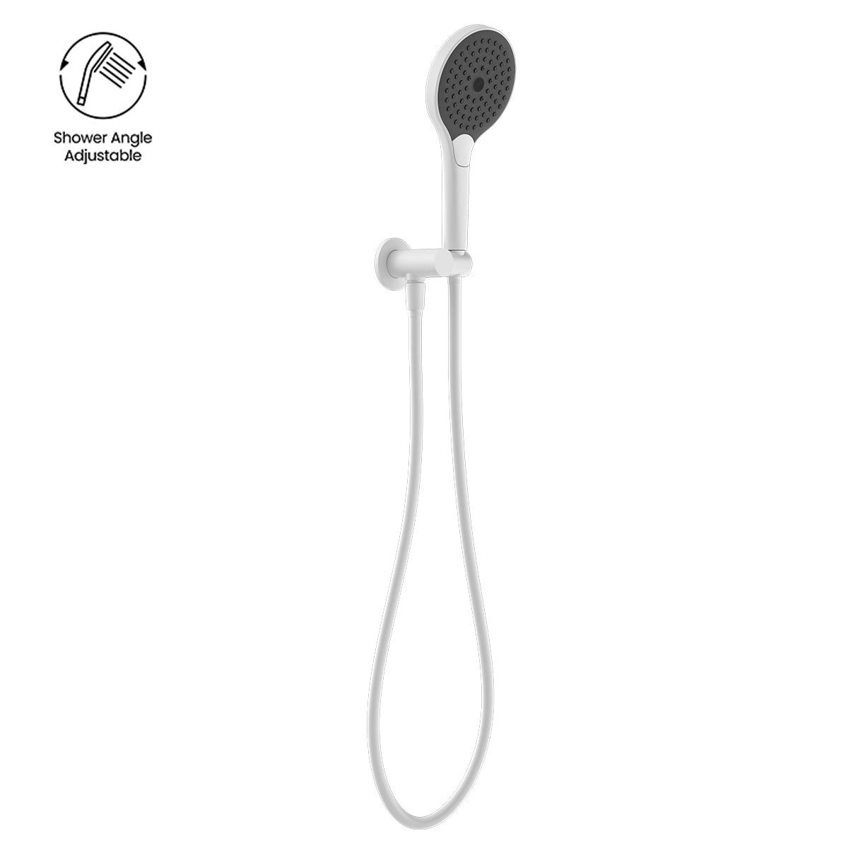 MECCA SHOWER ON BRACKET WITH AIR SHOWER II MATTE WHITE