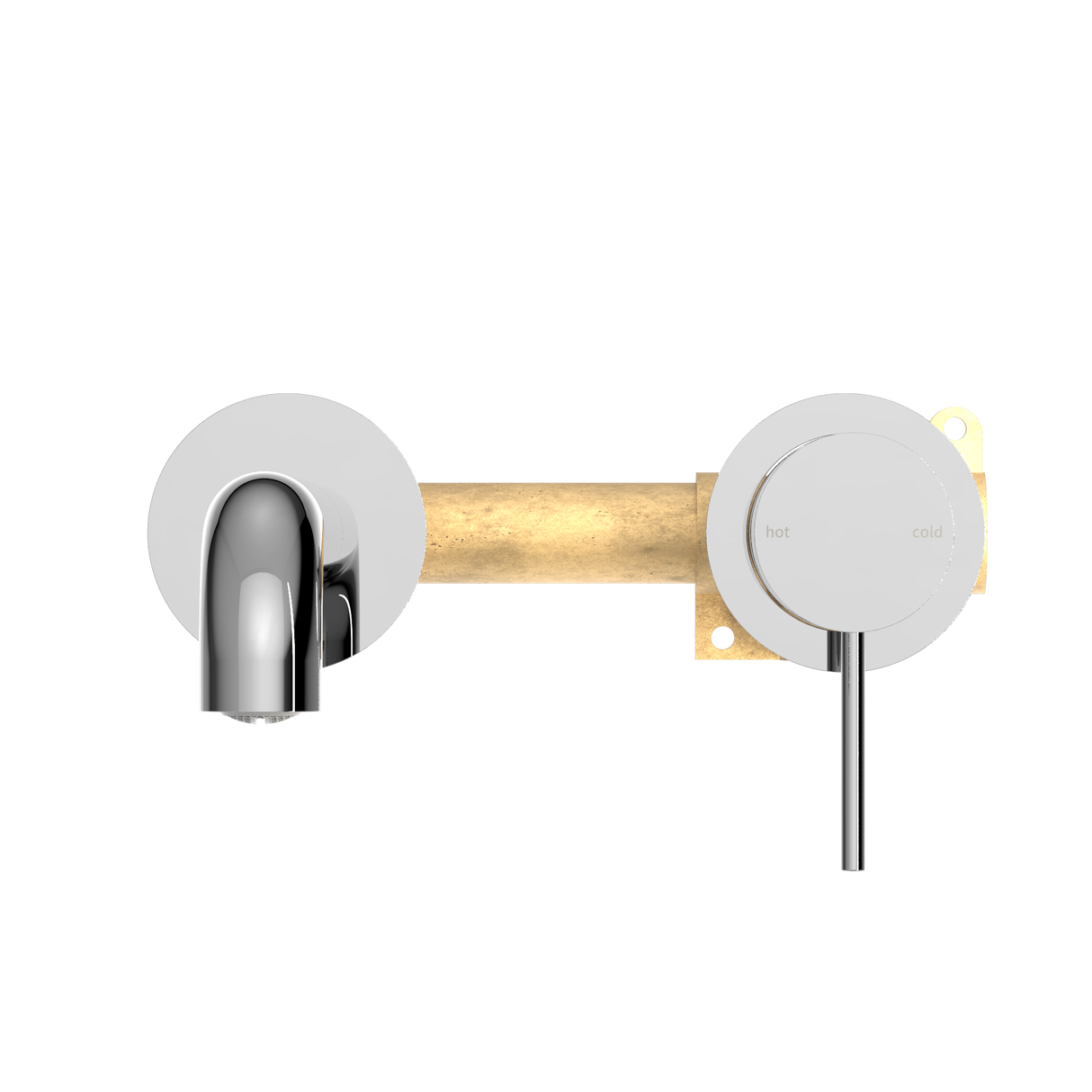 Mecca Wall Basin Mixer Separate Back Plate 185mm Spout Chrome