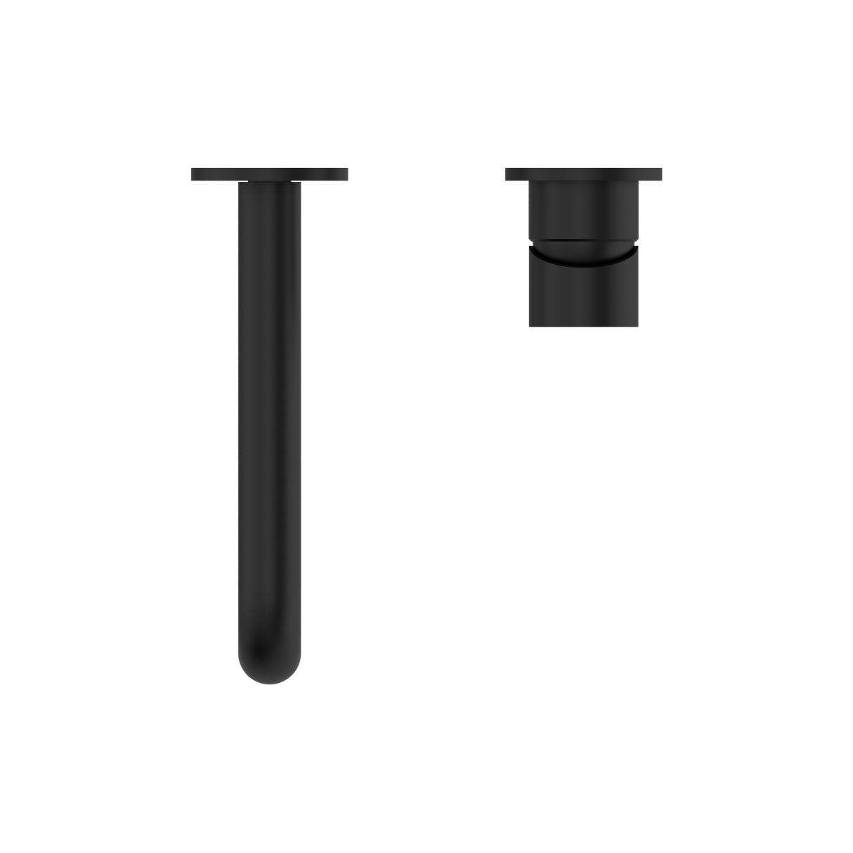 Mecca Wall Basin Mixer Separate Back Plate 185mm Spout Matte Black