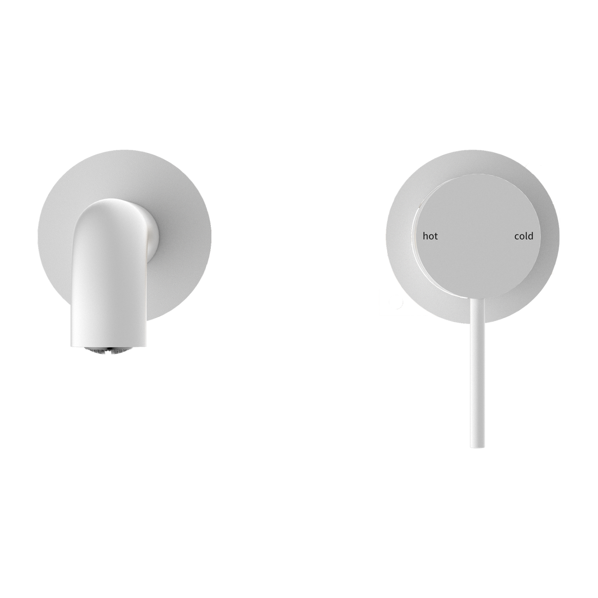 Mecca Wall Basin Mixer Separate Back Plate 185mm Spout Matte White