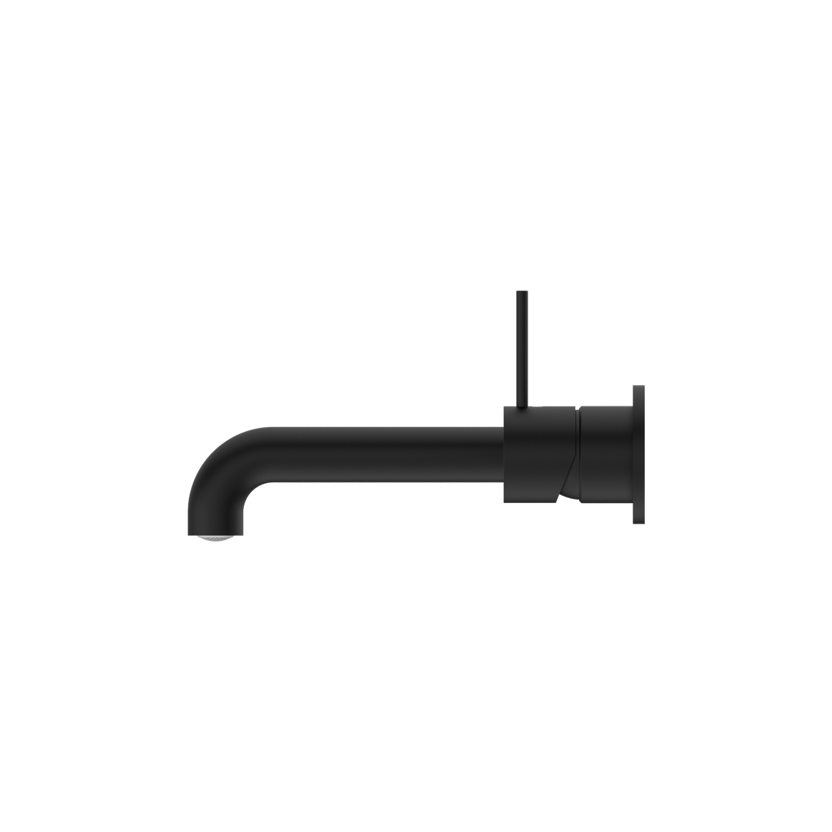 Mecca Wall Basin Mixer Separate Back Plate Handle Up 185mm Spout Matte Black