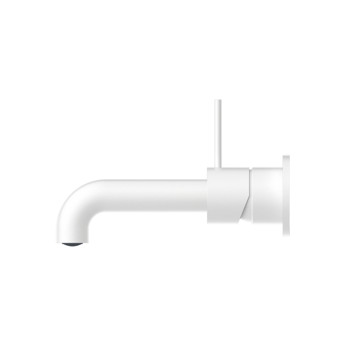 Mecca Wall Basin Mixer Separate Back Plate Handle Up 185mm Spout Matte White