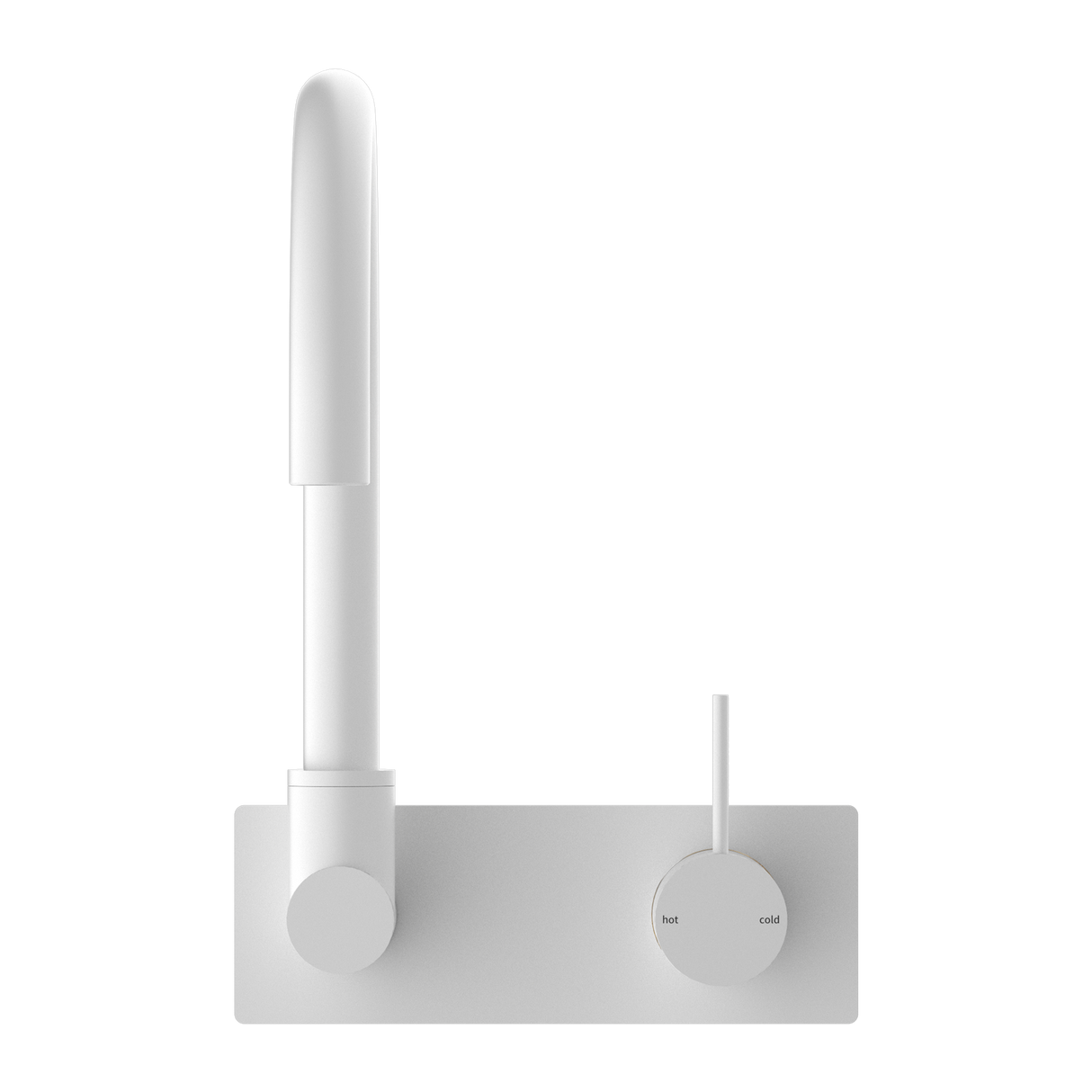 Mecca Wall Basin/Bath Mixer Swivel Spout Handle Up Matte White