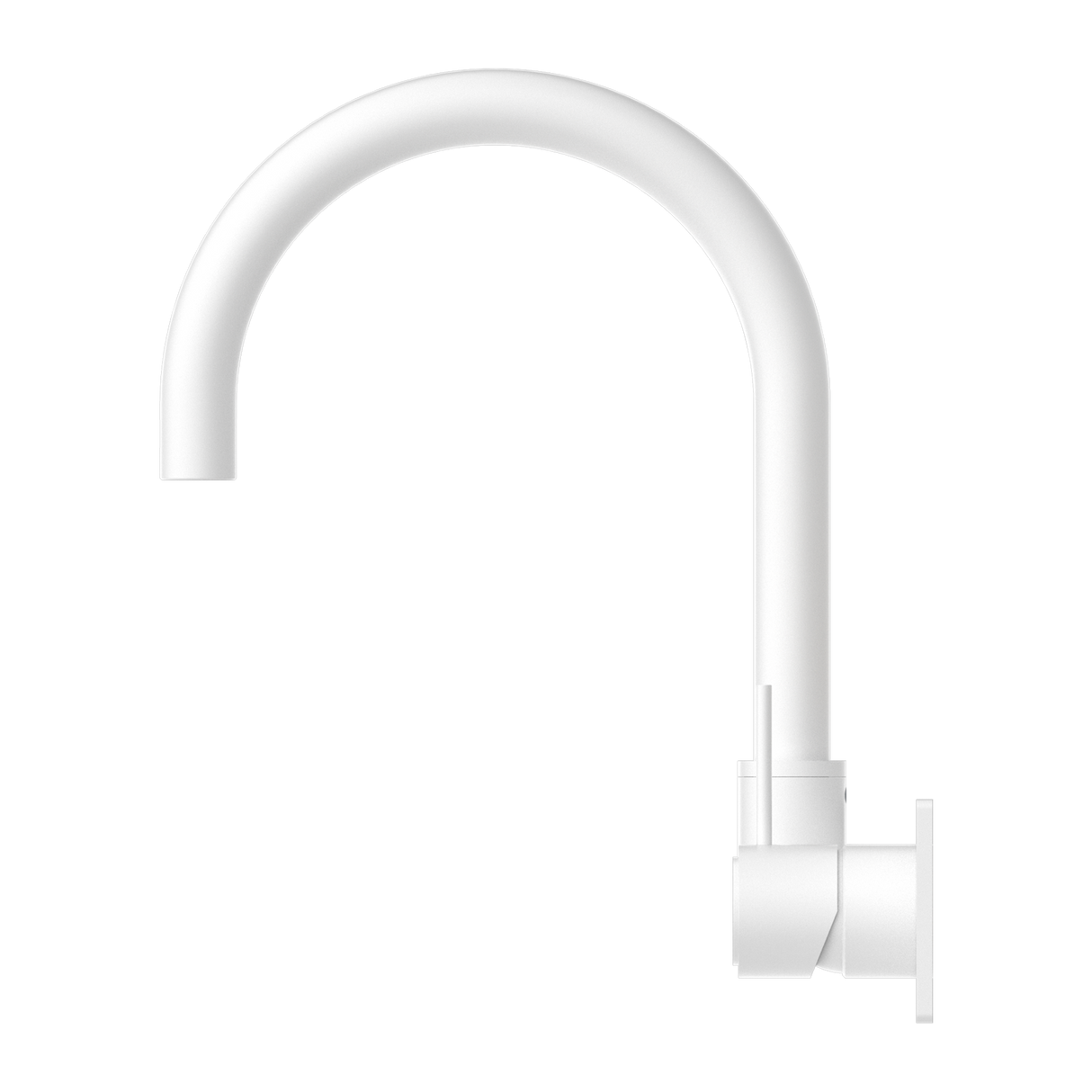 Mecca Wall Basin/Bath Mixer Swivel Spout Handle Up Matte White