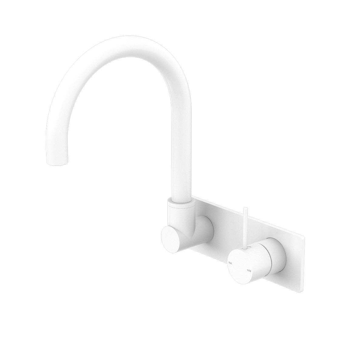 Mecca Wall Basin/Bath Mixer Swivel Spout Handle Up Matte White