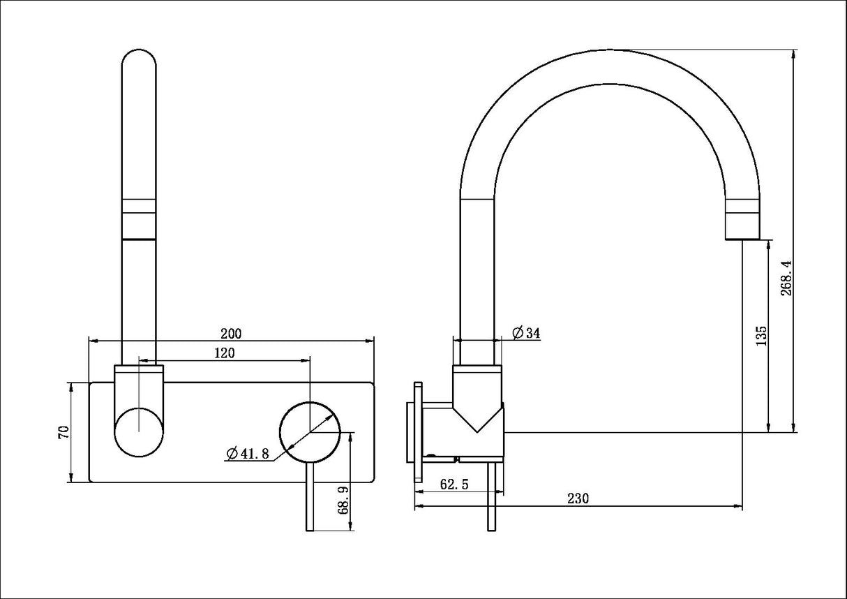 Mecca Wall Basin/Bath Mixer Swivel Spout Trim Kits Only Chrome