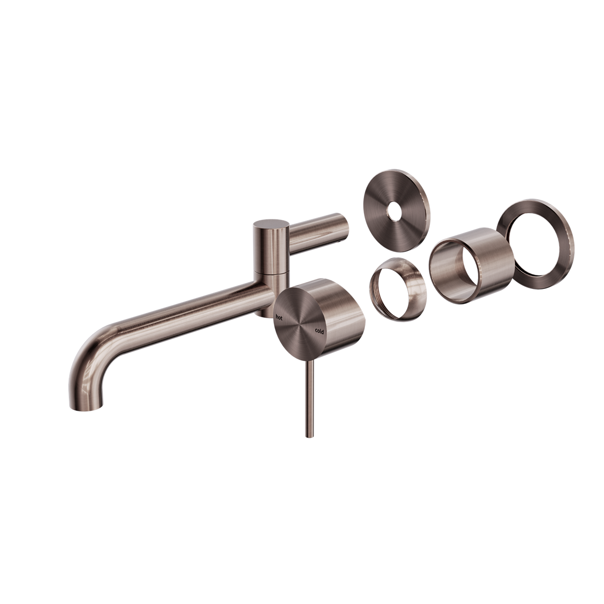 Mecca Wall Basin/Bath Mixer Swivel Spout 225mm Trim Kits Only Brushed Bronze
